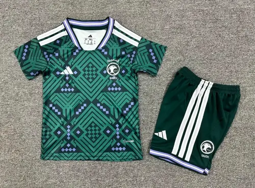 Camisa de Futebol Casa Arábia Saudita 2026 Qualidade Tailandesa Tamanho Infantil