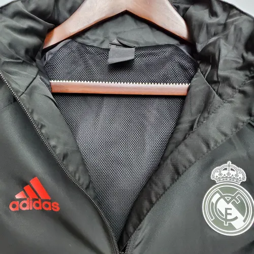 2021 Real Madrid Jersey Windbreaker Black(White Red Edge) — view 6