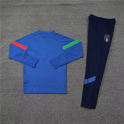 Conjunto de Entrenamiento de Media Cremallera Azul Italia 2022 — view 4