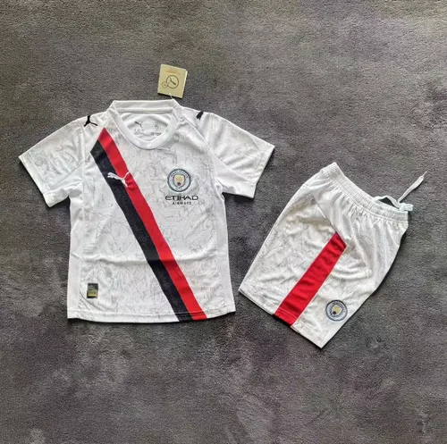 2025/2026 Manchester City KidSuper Joint Edition White Football Shirt AAA fan-grade Kids Size