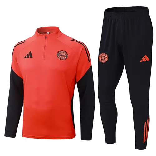 2025/2026 Bayern Munich Half-Pull Training Suit Orange Football Shirt AAA fan-grade Set