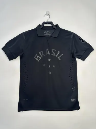 2013-2014 Retro Brasilien Schwarz Fußballtrikot Thai-Qualität — view 1
