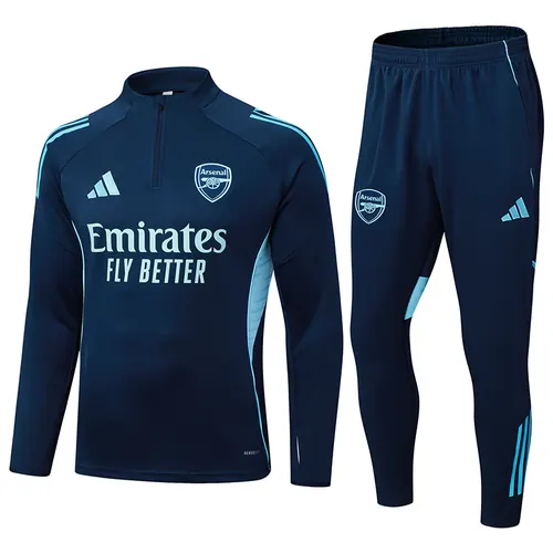 2025/2026 Arsenal Conjunto de Entrenamiento Media Cremallera Azul Real Camiseta de Fútbol Calidad Tailandesa Set