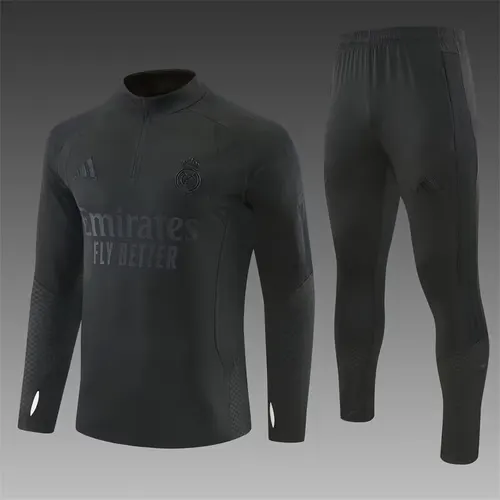 2026/2027 Real Madrid Half-Pull Training Suit Black Football Jersey 1:1 Thai Quality