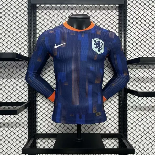 2024-2025 Langarm Spielerversion Niederlande Nationalmannschaft Auswärts Fußballtrikot