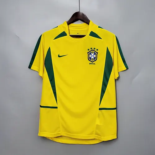 2002 Retro Brazil Soccer Jersey Home — view 1