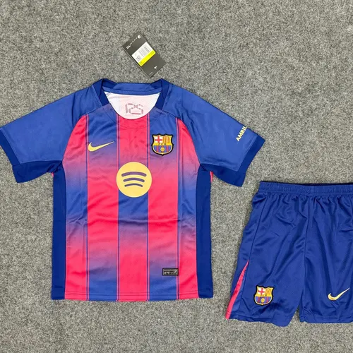 2025/2026 Barcelona Home 01 Football Jersey AAA fan-grade Kids Size