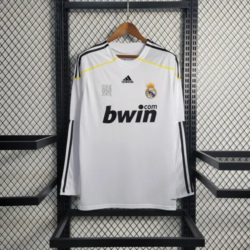 2009/2010 Retro Manga Larga Real Madrid Camiseta de Fútbol Local 1:1 Calidad Tailandesa