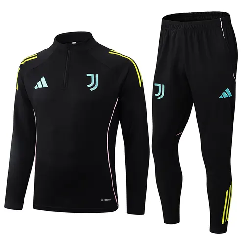 2025/2026 Juventus Half-Pull Training Suit Black Football Shirt AAA fan-grade Set