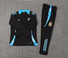 2024-2025 Conjunto de Treino Argentina Meio-Puxão Preto Jersey — view 7
