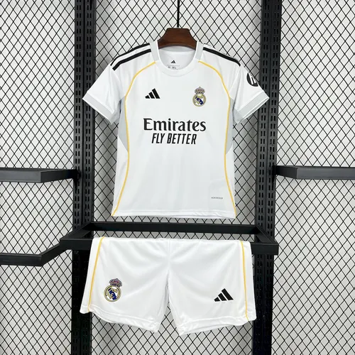 2025/2026 Real Madrid Home Football Jersey AAA fan-grade Kids Size