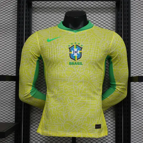 2024 Player Version Long Sleeve Brazil Home Football Shirt AAA fan-grade