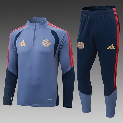 2026/2027 Bayern Munich Half-Pull Training Suit Grey-blue Football Shirt 1:1 Thai Quality Set