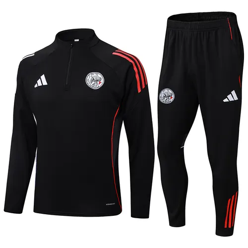 2025/2026 Ajax Half-Pull Training Suit Black Football Shirt AAA fan-grade Set