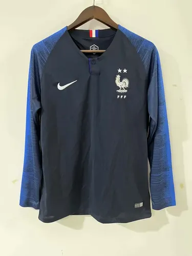 Camisa de Futebol Retro 2018 França Home Manga Longa AAA qualidade fã