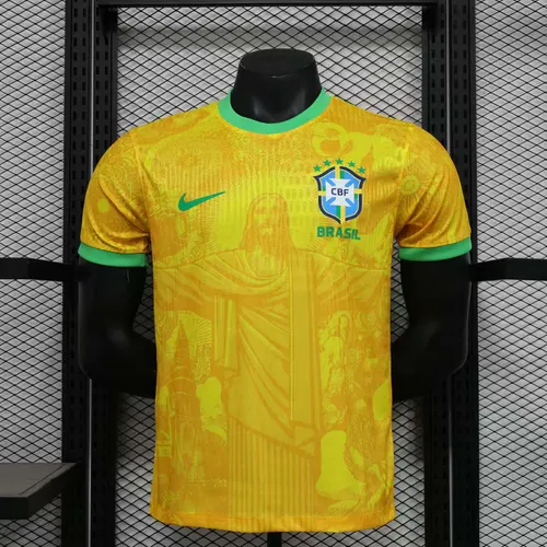 2024 Player Version Brazil Special Edition Jesus Yellow Football Shirt AAA fan-grade