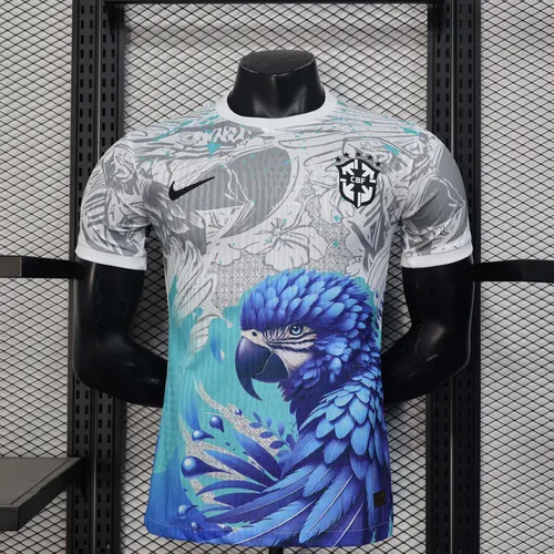 2025 Player Version Brazil Special Edition White and Blue Football Shirt AAA fan-grade
