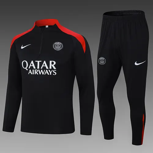 2024/2025 Psg Paris Saint-Germain Half-Pull Training Suit Black Set