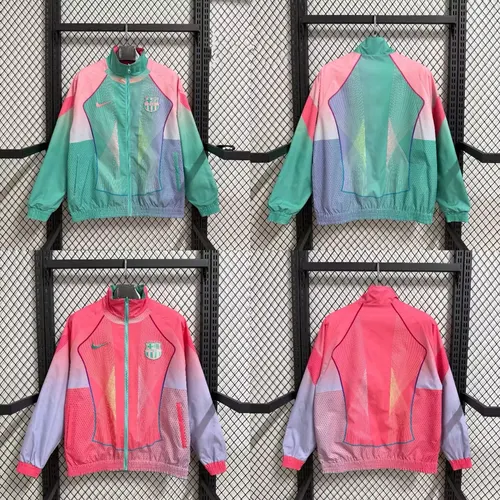 2025/2026 Barcelona Double-Sided Windbreaker Football Jersey 1:1 Thai Quality