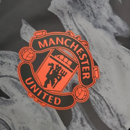 2021/2022 Manchester United Jersey Windbreaker Black And Grey Camouflage — view 5