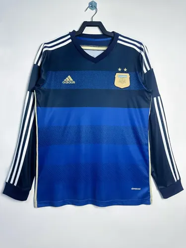 2014 Retro Langarm Argentinien Nationalmannschaft Auswärtstrikot Thai-Qualität