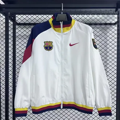2025-2026 Cortavientos Barcelona Blanco Camiseta Calidad Tailandesa — view 1
