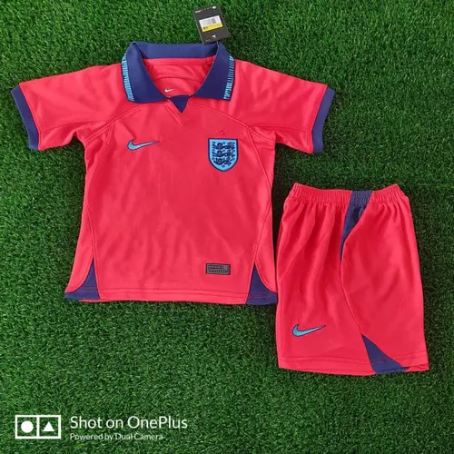 Camisa de Futebol Inglaterra Fora Copa do Mundo FIFA 2022 Tamanho Infantil