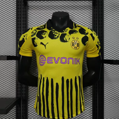 2025/2026 Player Version Dortmund Home Pink Advertisement Football Jersey AAA fan-grade