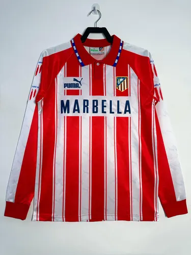 1994/1995 Retro Long sleeve Atletico Madrid Home Soccer Jersey AAA fan-grade