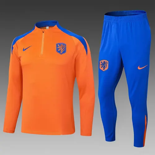 2024 Netherlands Half-Pull Training Suit Orange Football Shirt AAA fan-grade Set