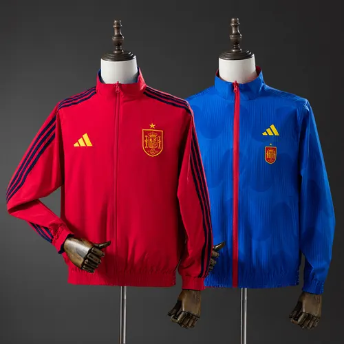 2026 Spain Reversible Jacket Windbreaker -Red & Blue S-3XL AAA fan-grade
