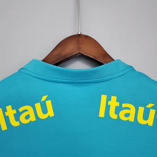 Camisa de Futebol 2021 Brasil Treino Azul Lago — view 7