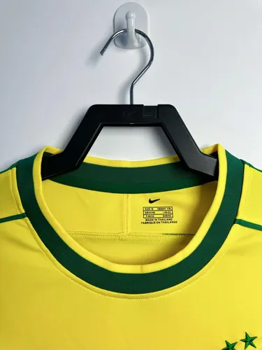 Camiseta de fútbol local retro de manga larga de Brasil 1998 Calidad Tailandesa — view 3
