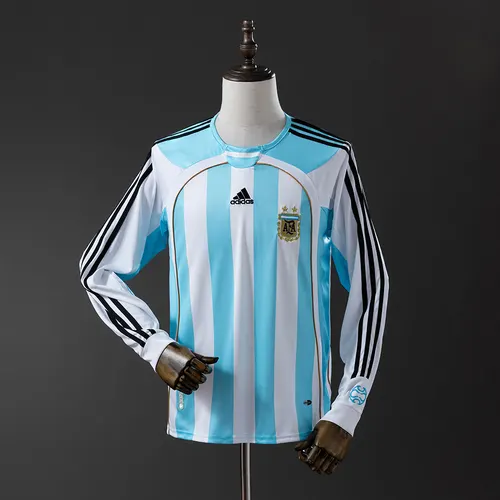 2006 Langarm Retro Argentinien Nationalmannschaft Heimtrikot AAA Fan-Qualität