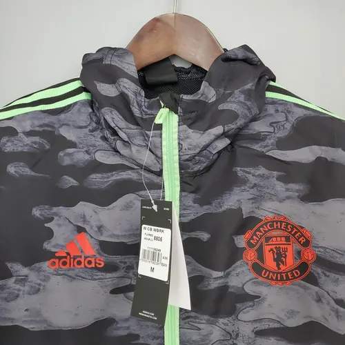 2021/2022 Manchester United Jersey Windbreaker Black And Grey Camouflage — view 3