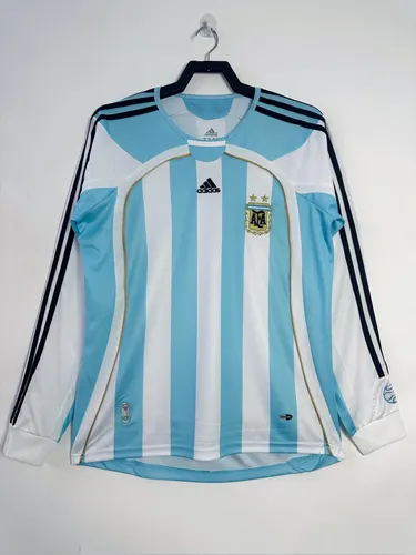 2006 Retro Langarm Argentinien Nationalmannschaft Heimtrikot Thai-Qualität