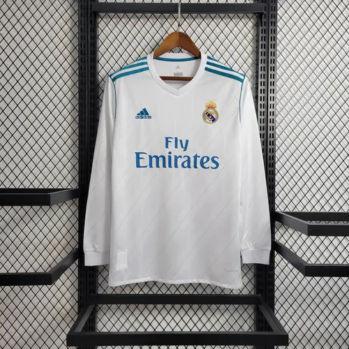 Camisa Principal do Real Madrid 2017/2018 Retrô Manga Longa — view 1