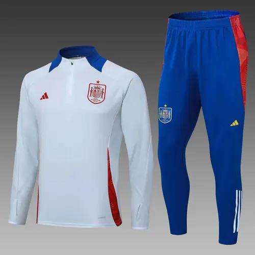 2024 Spain Half-Pull Training Suit Baby blue Football Shirt AAA fan-grade Set