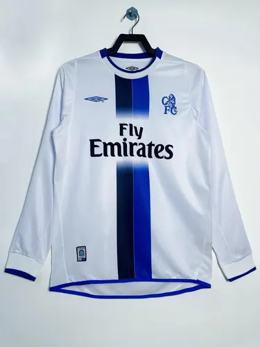 Maillot de football extérieur rétro manches longues Chelsea 2003-2005 Qualité Thaïlande