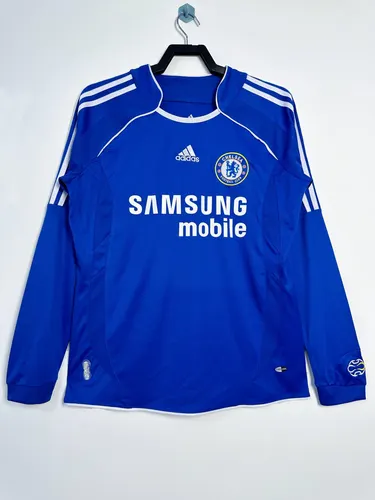 Maillot de football domicile rétro manches longues Chelsea 2006-2007 Qualité Thaïlande