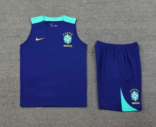 2025 Brazil training blue football jersey AAA fan-grade suit