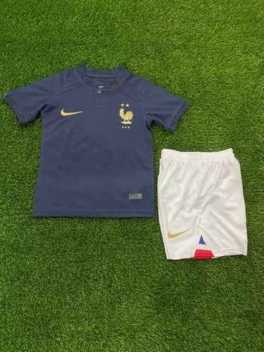 قميص كرة القدم الفرنسي المنزلي لكأس العالم 2022 مقاس أطفال