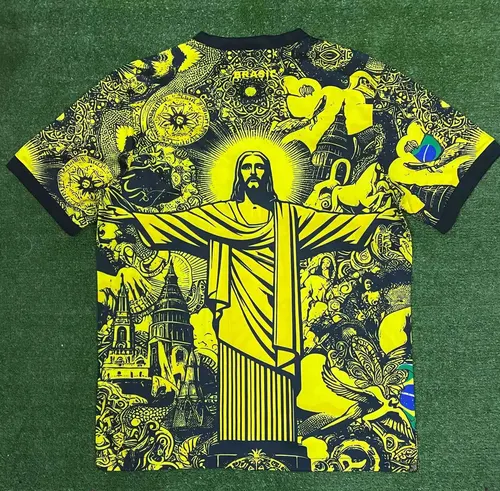 2024 Brazil Special Edition Jesus Yellow Gray Soccer Jersey — view 5