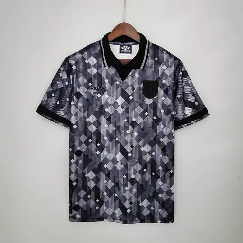 Camisa de Futebol Preta Edição Especial Retro 1990 Inglaterra Blackout