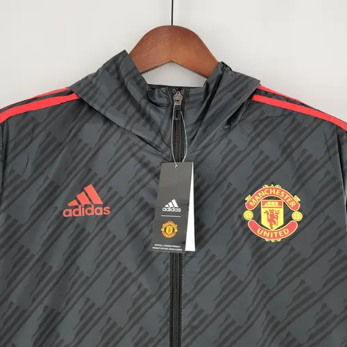 2022/2023 Manchester United Windbreaker Black Red Edge — view 3