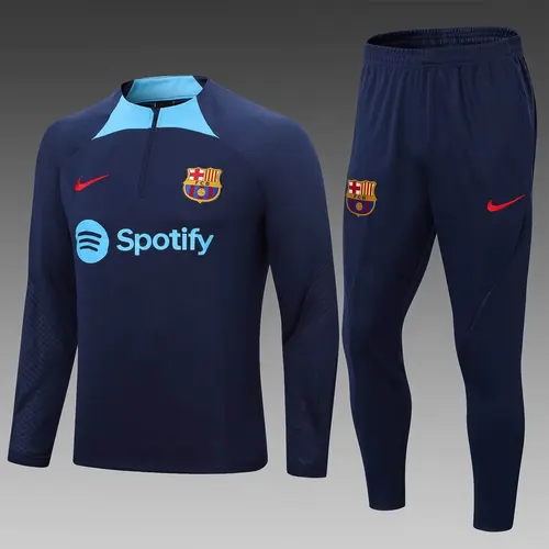2022/2023 Barcelona Half-Pull Training Suit Dark Blue Jersey Set — view 1