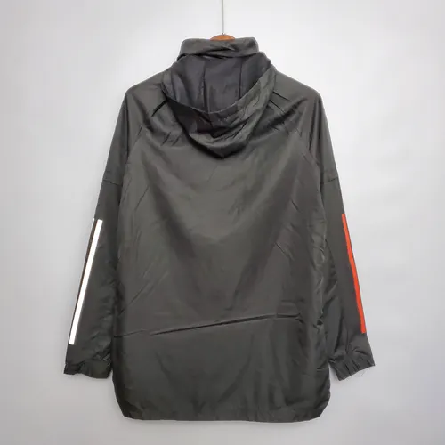 2021 Real Madrid Jersey Windbreaker Black(White Red Edge) — view 2