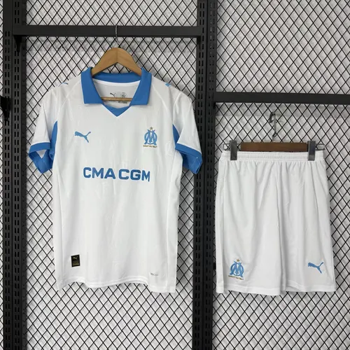 2025/2026 Olympique de Marseille Home Football Shirt AAA fan-grade Kids Size