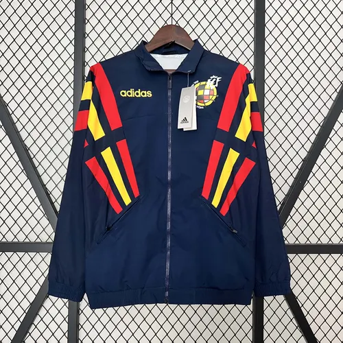 2024 Spain Windbreaker Navy blue Soccer Jersey AAA fan-grade
