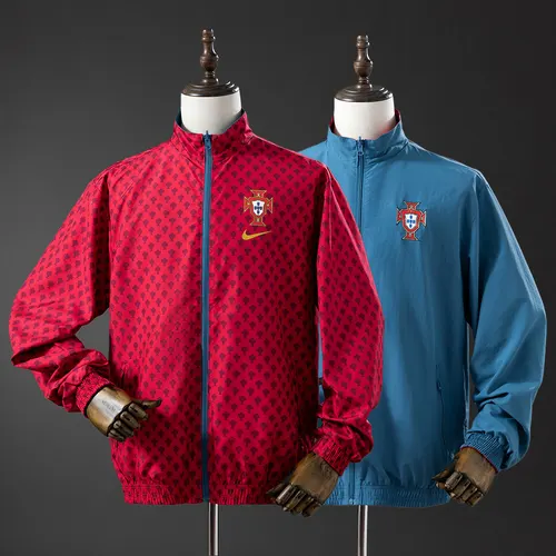 2026 Portugal Reversible Jacket Windbreaker -Red & Cyan AAA fan-grade